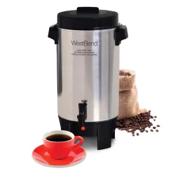 Coffee Makers West Bend 30-Cup Polished Aluminum Silver With Quick Brewing Coffee Urn With Automatic Temperature Control Large Capacity -MegaChef Sales Shop aluminum west bend coffee urns cu0042pa23 4f 1000