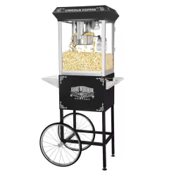 Popcorn Machines Great Northern Lincoln 8 Oz. Antique Black Popcorn Machine With Cart -MegaChef Sales Shop antique black great northern popcorn machines hwd630222 31 1000