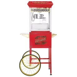Popcorn Machines Great Northern Pasadena 8 Oz. Antique Red Popcorn Machine With Cart