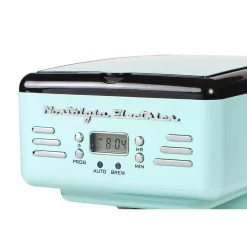 Coffee Makers Nostalgia 12-Cup Blue Coffee Maker With Pause And Serve Function -MegaChef Sales Shop aqua blue nostalgia drip coffee makers rcof12aq 4f 1000