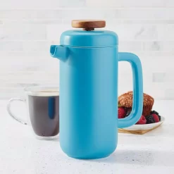 Coffee Makers BonJour Ceramic Coffee And Tea 8-Demitasse-Cup Aqua Ceramic French Press -MegaChef Sales Shop aqua bonjour french presses 47468 31 1000