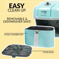 Air Fryers Nostalgia Classic Retro 7 Qt. Aqua Air Fryer -MegaChef Sales Shop aqua nostalgia air fryers claf7aq 76 1000