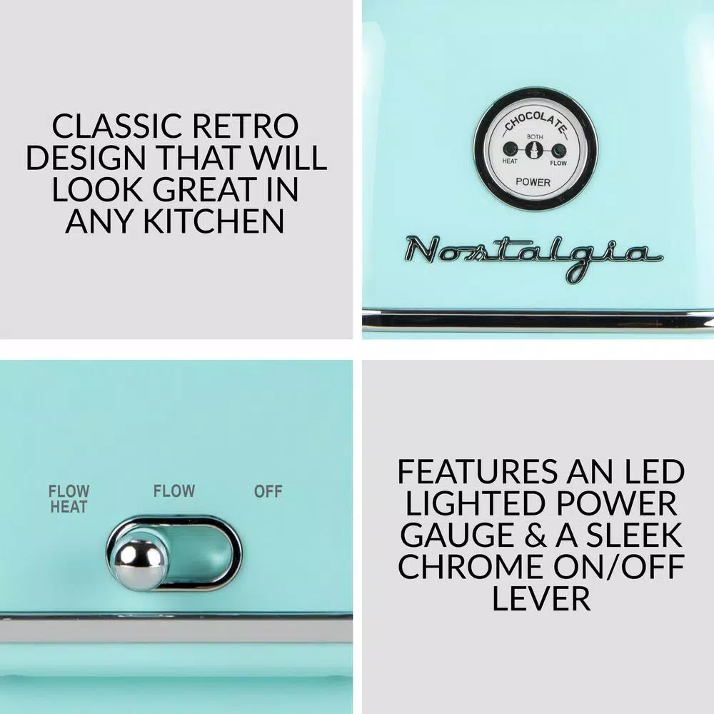 Dessert Makers Nostalgia 4-Tier Aqua Chocolate Fondue Fountain 4 Dessert Makers Nostalgia 4-Tier Aqua Chocolate Fondue Fountain - Image 4