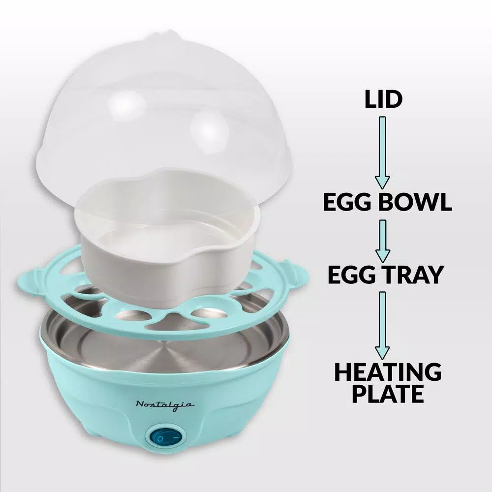 Egg Cookers Nostalgia 7-Egg Aqua Egg Cooker 5 Egg Cookers Nostalgia 7-Egg Aqua Egg Cooker - Image 5