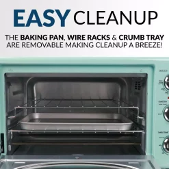 Toasters Nostalgia Retro 1500 W Aqua 12-Slice Convection Toaster Oven With Built-in Timer -MegaChef Sales Shop aqua nostalgia toaster ovens rtov2aq fa 1000