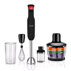 Blenders Boyel Living 8-Speed 500-Watt Black Stainless Steel Control 5-in-1 Multi-Purpose Immersion Hand Blender Set