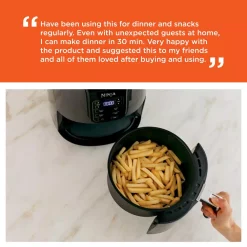 Air Fryers NINJA 4 Qt. Electric Black Air Fryer With Recipe Book 11 Air Fryers NINJA 4 Qt. Electric Black Air Fryer With Recipe Book -MegaChef Sales Shop black and gray ninja air fryers af101 44 1000
