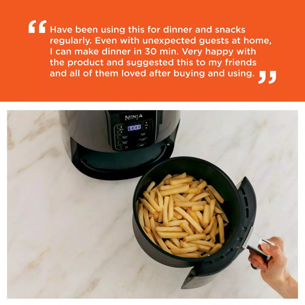 Air Fryers NINJA 4 Qt. Electric Black Air Fryer With Recipe Book 5 Air Fryers NINJA 4 Qt. Electric Black Air Fryer With Recipe Book - Image 5