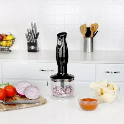 Mixers KALORIK 2-Speed Black Stainless Steel Hand Mixer With Food Chopper Attachment -MegaChef Sales Shop black and stainless kalorik hand mixers cmm 39732 bk 31 1000