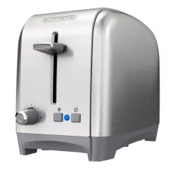 Toasters BLACK+DECKER 2-Slice Black And Stainless Steel Wide Slot Toaster With Crumb Tray -MegaChef Sales Shop black and stainless steel black decker pop up toasters tr2400sd 4f 1000