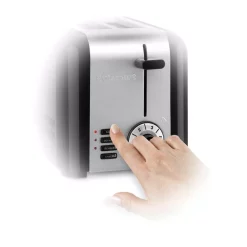 Toasters Cuisinart Compact 2-Slice Black And Stainless Steel Wide Slot Toaster -MegaChef Sales Shop black and stainless steel cuisinart pop up toasters cpt 320p1 4f 1000