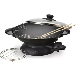 Electric Skillets & Indoor Grills AROMA Electric Wok -MegaChef Sales Shop black aroma electric skillets aew 306 4f 1000