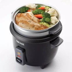 Cookers AROMA 6-Cup Black Rice Cooker With Removable Steam Tray -MegaChef Sales Shop black aroma rice cookers arc 363 1ngb 44 1000
