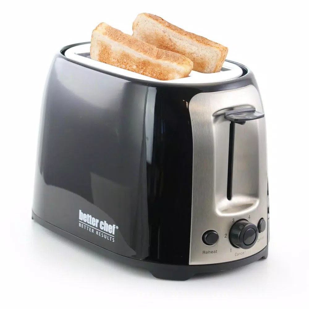 Toasters Better Chef 2-Slice Black Wide Slot Toaster With Cool-Touch Exterior 1 Toasters Better Chef 2-Slice Black Wide Slot Toaster With Cool-Touch Exterior