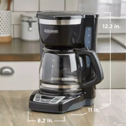 Coffee Makers BLACK+DECKER 12-Cup Black Programmable Coffeemaker -MegaChef Sales Shop black black decker drip coffee makers cm1160b 76 1000