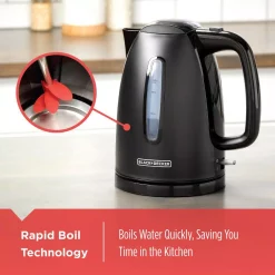 Electric Kettles BLACK+DECKER 1.7 L Rapid Boil Electric Cordless Kettle -MegaChef Sales Shop black black decker electric kettles ke1500b c3 1000