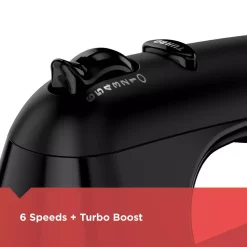 Mixers BLACK+DECKER 6-Speed Black Hand Mixer With 2 Wire Beaters, 2 Dough Hooks And Storage Case -MegaChef Sales Shop black black decker hand mixers mx3200b 4f 1000