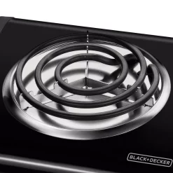 Food Warmers BLACK+DECKER 6 In. Single Burner Black With Temperature Control Hot Plate -MegaChef Sales Shop black black decker hot plates sb1001b 76 1000
