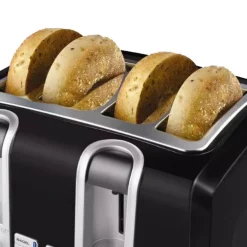 Toasters BLACK+DECKER 4-Slice Black Extra-Wide Slot Toaster With Browning Control 9 Toasters BLACK+DECKER 4-Slice Black Extra-Wide Slot Toaster With Browning Control -MegaChef Sales Shop black black decker pop up toasters t4569b 44 1000
