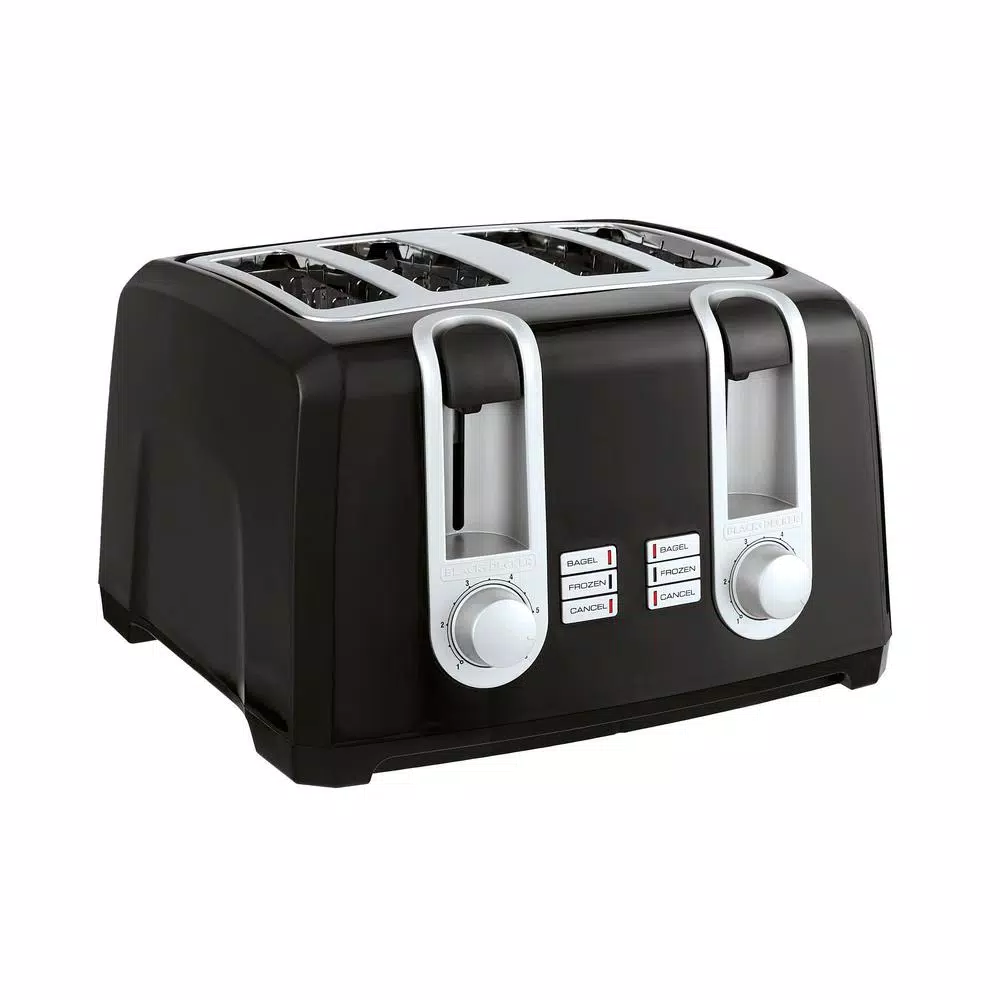 Toasters BLACK+DECKER 4-Slice Black Extra-Wide Slot Toaster With Browning Control 3 Toasters BLACK+DECKER 4-Slice Black Extra-Wide Slot Toaster With Browning Control - Image 3