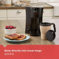 Coffee Makers BLACK+DECKER Brew’n Go Black Single Serve Coffee Maker With Travel Mug -MegaChef Sales Shop black black decker single serve coffee makers dcm18 44 1000
