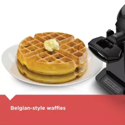 Electric Skillets & Indoor Grills BLACK+DECKER 2-Waffle Black Flip Belgian Waffle Maker -MegaChef Sales Shop black black decker waffle makers wmd200b fa 1000