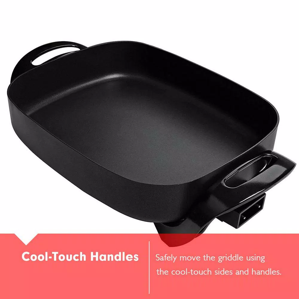 Electric Skillets & Indoor Grills Boyel Living 12 In. X 12 In. Black Nonstick Ceramic Electric Skillet 6 Electric Skillets & Indoor Grills Boyel Living 12 In. X 12 In. Black Nonstick Ceramic Electric Skillet - Image 6