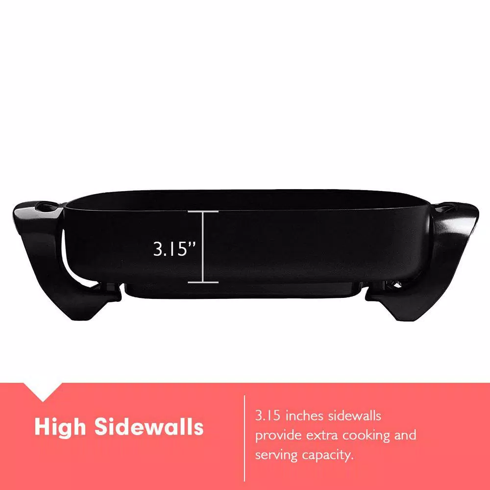 Electric Skillets & Indoor Grills Boyel Living 16 In. X 12 In. X 3.15 In. 8 Qt Black Professional Non-stick Copper Electric Frying Pan 3 Electric Skillets & Indoor Grills Boyel Living 16 In. X 12 In. X 3.15 In. 8 Qt Black Professional Non-stick Copper Electric Frying Pan - Image 3