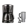 Coffee Makers Brentwood Appliances 12-Cup Black Coffee Maker With 16 Oz. Stainless Steel Heated Travel Mug And 12-Volt Car Adapter