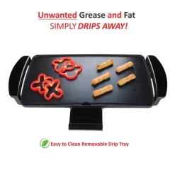 Electric Skillets & Indoor Grills Brentwood Appliances 27 Sq. In. Black Nonstick Electric Griddle With Drip Pan -MegaChef Sales Shop black brentwood appliances electric griddles ts 819 4f 1000