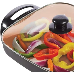 Electric Skillets & Indoor Grills Brentwood Appliances 144 Sq. In. Copper Nonstick Electric Skillet -MegaChef Sales Shop black brentwood appliances electric skillets sk 66 31 1000