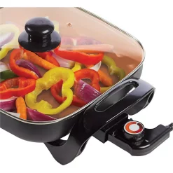 Electric Skillets & Indoor Grills Brentwood Appliances 144 Sq. In. Copper Nonstick Electric Skillet -MegaChef Sales Shop black brentwood appliances electric skillets sk 66 44 1000