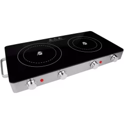 Food Warmers Brentwood Appliances 2-Burner 6 In. Black Infrared Electric Countertop Grill/Hot Plates