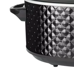 Cookers Brentwood Appliances Diamond 7 Qt. Black Slow Cooker With Tempered Glass Lid -MegaChef Sales Shop black brentwood appliances slow cookers sc 157bk 44 1000