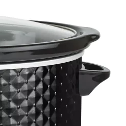 Cookers Brentwood Appliances Diamond 7 Qt. Black Slow Cooker With Tempered Glass Lid -MegaChef Sales Shop black brentwood appliances slow cookers sc 157bk 4f 1000