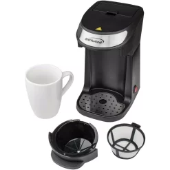 Coffee Makers Brentwood 1-Cup Black Single-Serve Coffee Maker With Mug -MegaChef Sales Shop black brentwood single serve coffee makers ts 111bk fa 1000