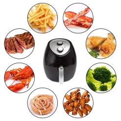 Air Fryers Classic Cuisine 3.7 Qt. Oil-Free Air Fryer -MegaChef Sales Shop black classic cuisine air fryers hw031116 1f 1000