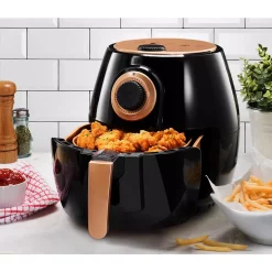 Air Fryers Gotham Steel 4 Qt. (3.8 L) Non-Stick Ti-Cerama Air Fryer -MegaChef Sales Shop black copper gotham steel air fryers 2048 31 1000