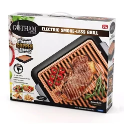 Electric Skillets & Indoor Grills Gotham Steel 234 Sq. In. Black Copper Non-Stick Ti-Ceramic Smoke-less Indoor Grill -MegaChef Sales Shop black copper gotham steel indoor grills 1619 76 1000