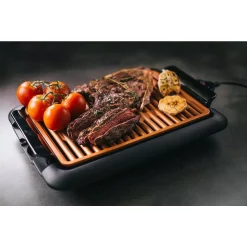 Electric Skillets & Indoor Grills Gotham Steel 234 Sq. In. Black Copper Non-Stick Ti-Ceramic Smoke-less Electric Indoor Grill & Griddle -MegaChef Sales Shop black copper gotham steel indoor grills 1811mdb hd 1f 1000