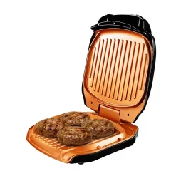 Electric Skillets & Indoor Grills Gotham Steel 72 Sq. In. Black Copper Low Fat Indoor Grill -MegaChef Sales Shop black copper gotham steel indoor grills 2053 31 1000
