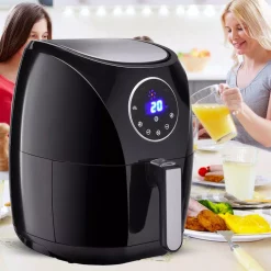 Air Fryers Costway 1400-Watt Electric Air Fryer 3.4 Qt. LCD Touch Screen Timer And Temperature Control -MegaChef Sales Shop black costway air fryers ep23239 31 1000