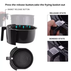 Air Fryers Costway 1400-Watt Electric Air Fryer 3.4 Qt. LCD Touch Screen Timer And Temperature Control -MegaChef Sales Shop black costway air fryers ep23239 76 1000