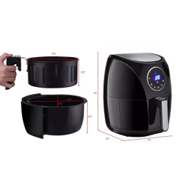Air Fryers Costway 1400-Watt Electric Air Fryer 3.4 Qt. LCD Touch Screen Timer And Temperature Control -MegaChef Sales Shop black costway air fryers ep23239 fa 1000