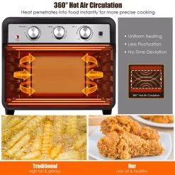 Air Fryers Costway 23 Qt. Black Air Fryer Oven With Rotisserie -MegaChef Sales Shop black costway air fryers ep24633 fa 1000