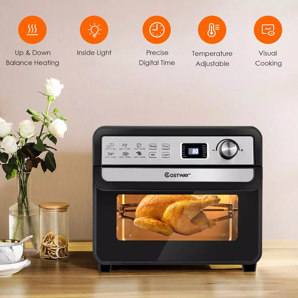 Air Fryers Costway 23 Qt. Black 12-in-1 Air Fryer Oven With Rotisserie 3 Air Fryers Costway 23 Qt. Black 12-in-1 Air Fryer Oven With Rotisserie - Image 3