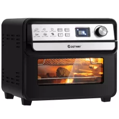 Air Fryers Costway 23 Qt. Black 12-in-1 Air Fryer Oven With Rotisserie