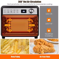 Air Fryers Costway 23 Qt. Black 12-in-1 Air Fryer Oven With Rotisserie 13 Air Fryers Costway 23 Qt. Black 12-in-1 Air Fryer Oven With Rotisserie -MegaChef Sales Shop black costway air fryers ep24643 76 1000