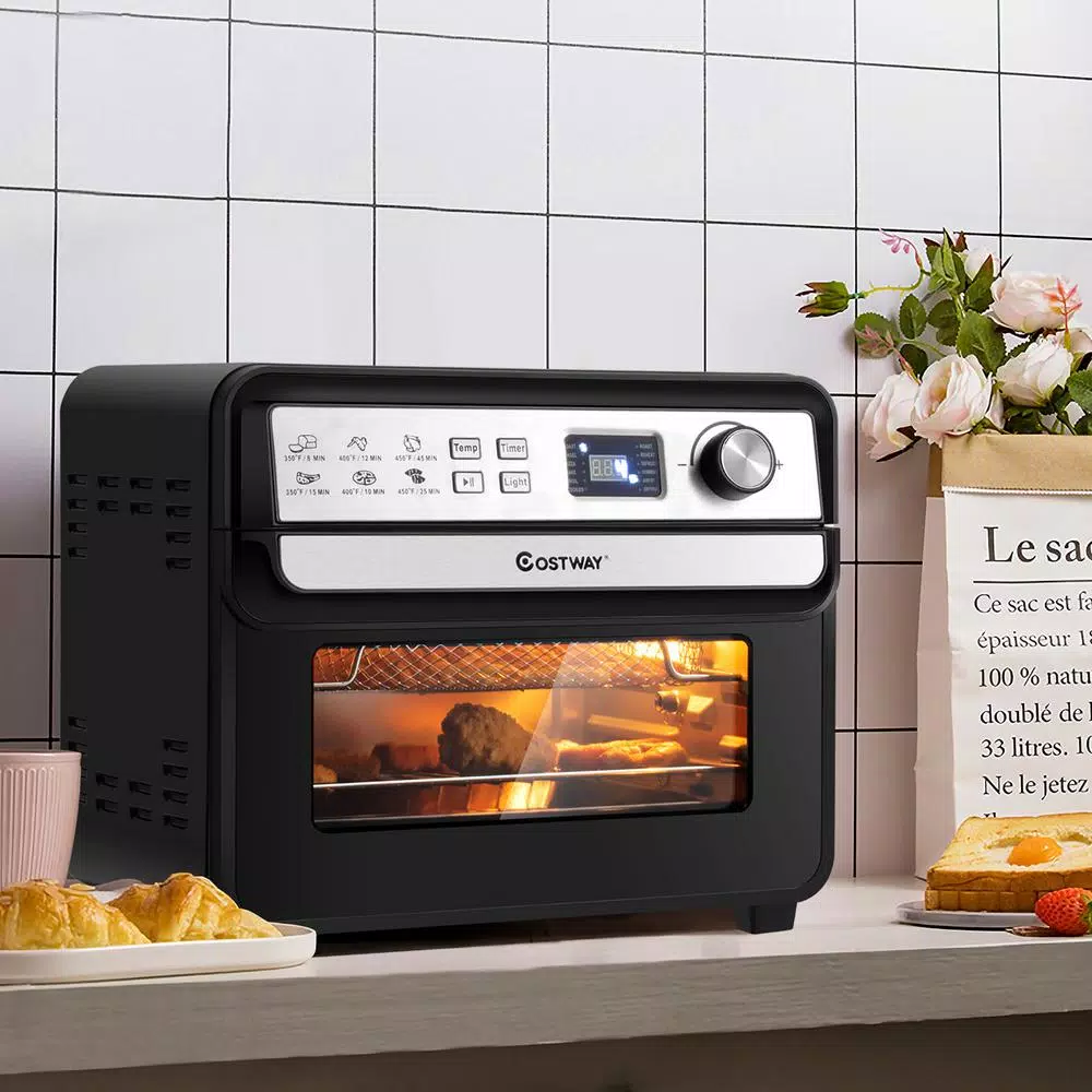 Air Fryers Costway 23 Qt. Black 12-in-1 Air Fryer Oven With Rotisserie 2 Air Fryers Costway 23 Qt. Black 12-in-1 Air Fryer Oven With Rotisserie - Image 2