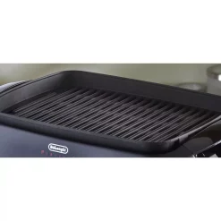 Electric Skillets & Indoor Grills DeLonghi Perfecto Healthy 192 Sq. In. Black Aluminum Indoor Grill With Lid -MegaChef Sales Shop black delonghi indoor grills bg24 4f 1000